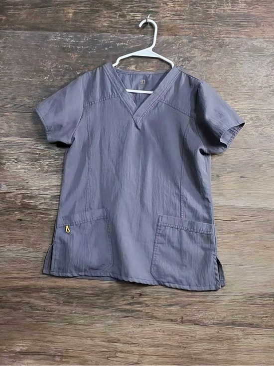 WonderWink Tops - WonderWink Gray V-Neck Short Sleeve Scrub Top